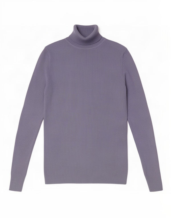 Marks & Spencer Womens Roll Neck Jumper Sweater UK 12 Medium Blue Viscose