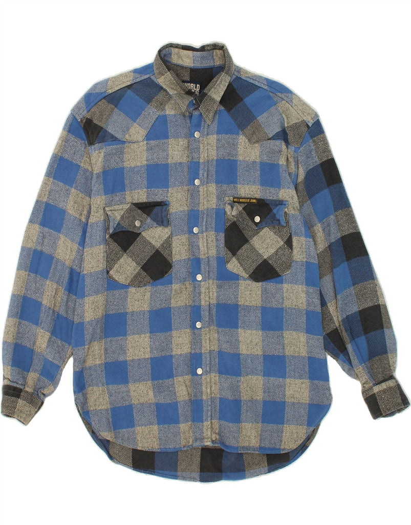 VINTAGE Mens Flannel Shirt Medium Grey Check | Vintage Vintage | Thrift | Second-Hand Vintage | Used Clothing | Messina Hembry 