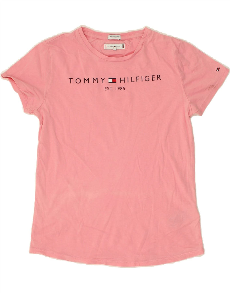 TOMMY HILFIGER Girls Graphic T-Shirt Top 13-14 Years Pink | Vintage Tommy Hilfiger | Thrift | Second-Hand Tommy Hilfiger | Used Clothing | Messina Hembry 