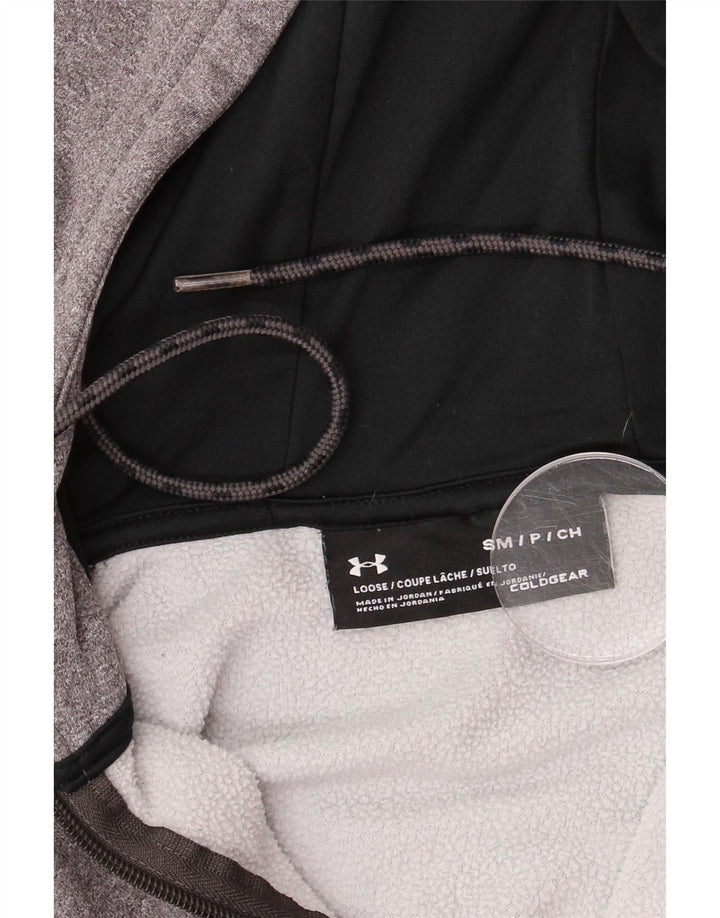 Under Armour Mens Cold Gear Graphic Zip Hoodie Sweater Small Grey