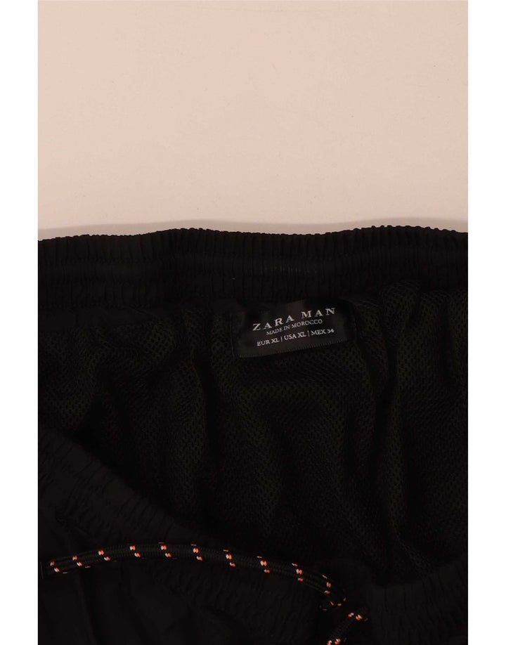 Zara Mens Sport Shorts XL Black Polyester