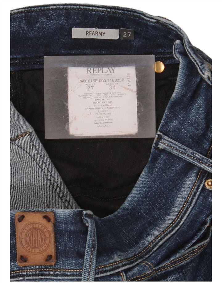 Replay Womens Rearmy Slim Bootcut Jeans W27 L29 Blue Cotton