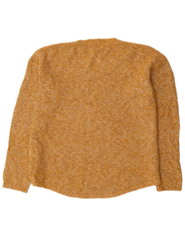 Fat Face Womens Boat Neck Jumper Sweater UK 12 Medium Yellow Flecked