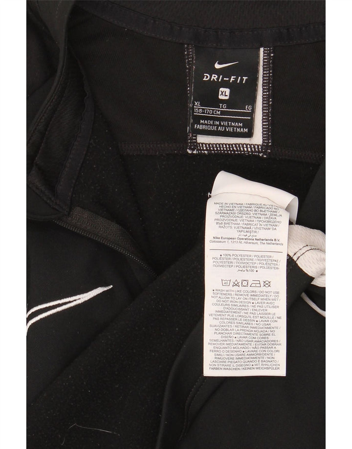 Nike Boys Dri Fit Zip Neck Pullover Tracksuit Top 13-14 Years XL Black