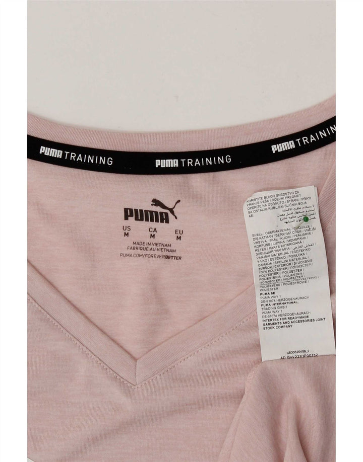 Puma Womens Graphic T-Shirt Top UK 14 Medium Pink Polyester