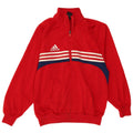 Adidas Boys Tracksuit Top Jacket 13-14 Years Red Colourblock Polyester