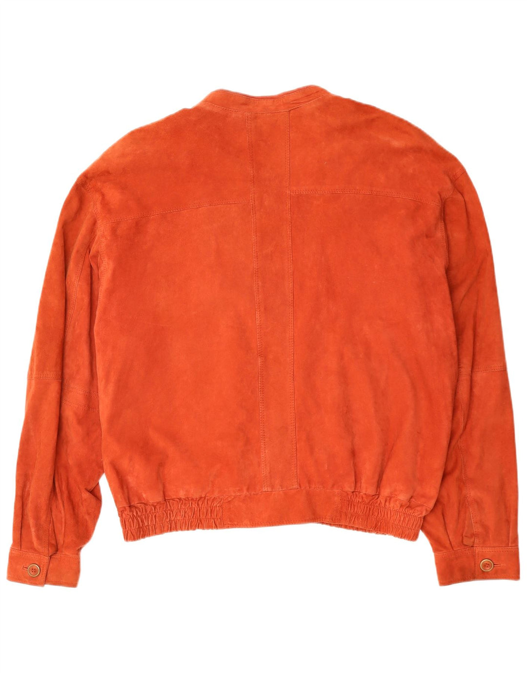 VINTAGE Mens Bomber Suede Jacket IT 54 2XL Orange Leather
