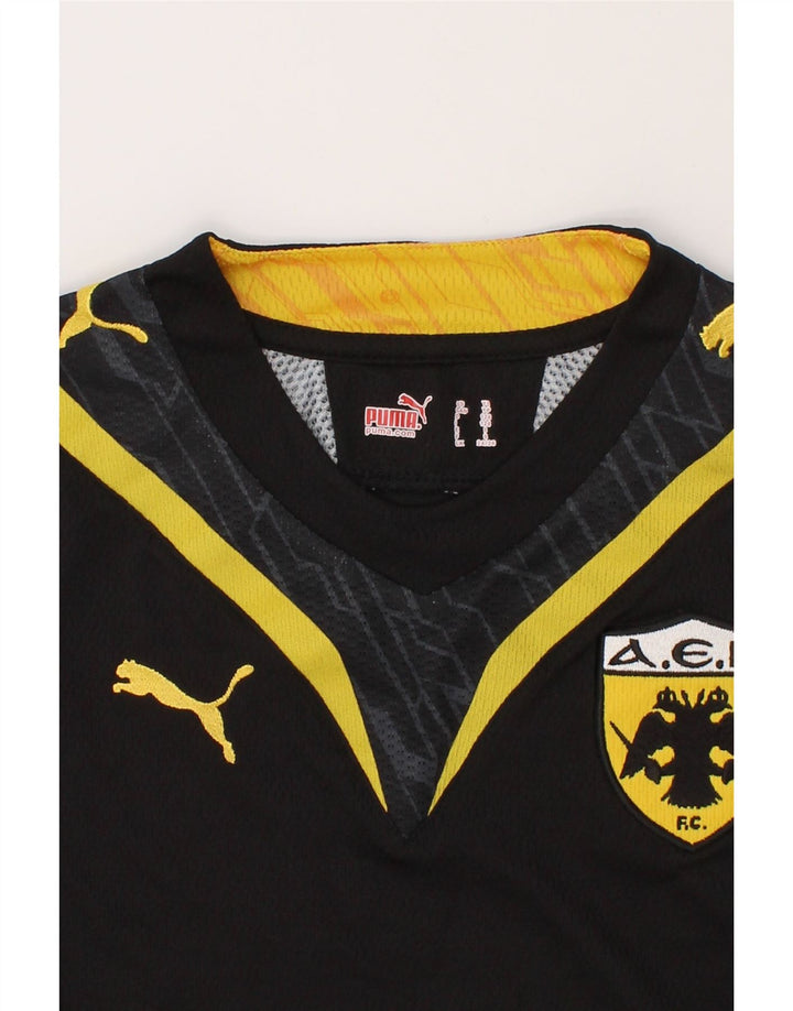 PUMA Boys Graphic T-Shirt Top 7-8 Years Small Small Black Vintage Puma and Second-Hand Puma from Messina Hembry 