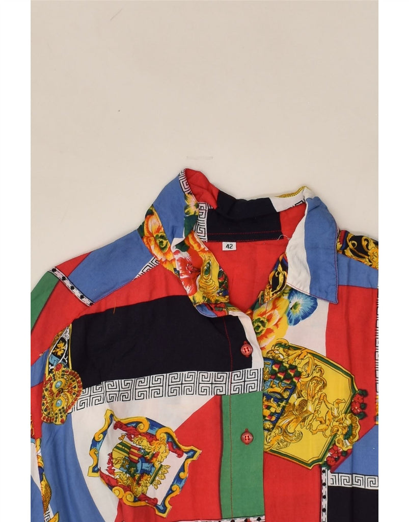 VINTAGE Womens Short Sleeve Shirt EU 42 Large Multicoloured Patchwork | Vintage Vintage | Thrift | Second-Hand Vintage | Used Clothing | Messina Hembry 