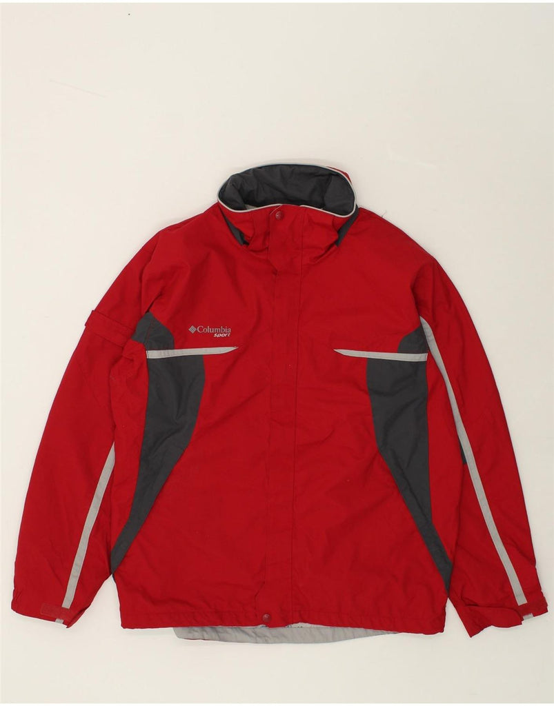 COLUMBIA Mens Windbreaker Jacket UK 38 Medium Red Colourblock Nylon | Vintage Columbia | Thrift | Second-Hand Columbia | Used Clothing | Messina Hembry 