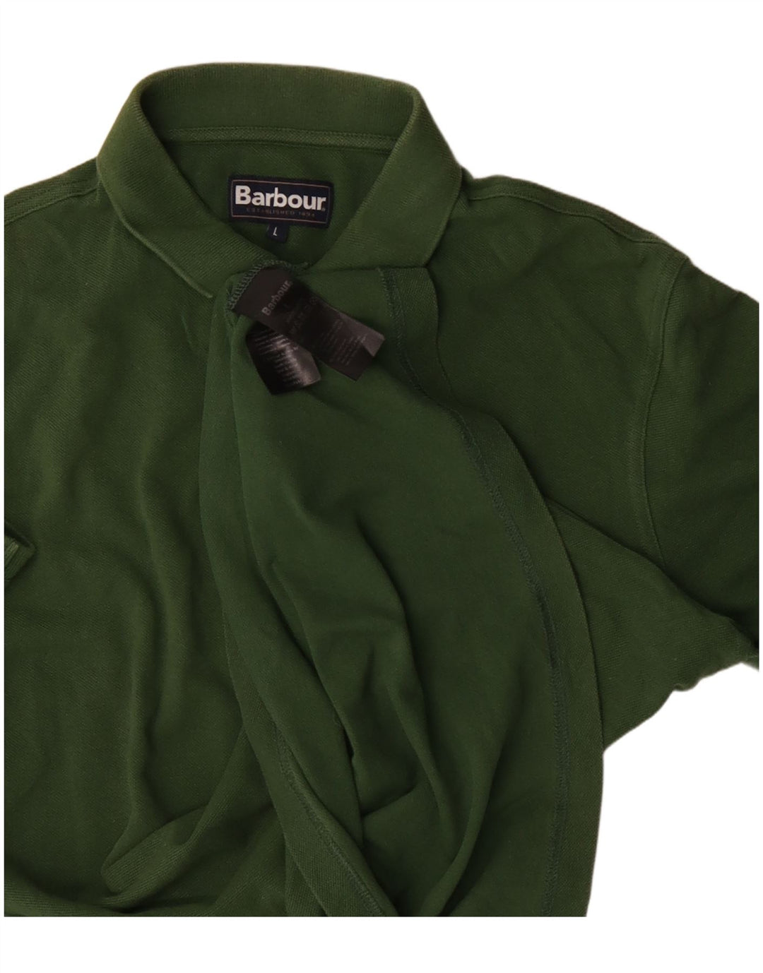 Barbour Mens Polo Shirt Large Green Cotton