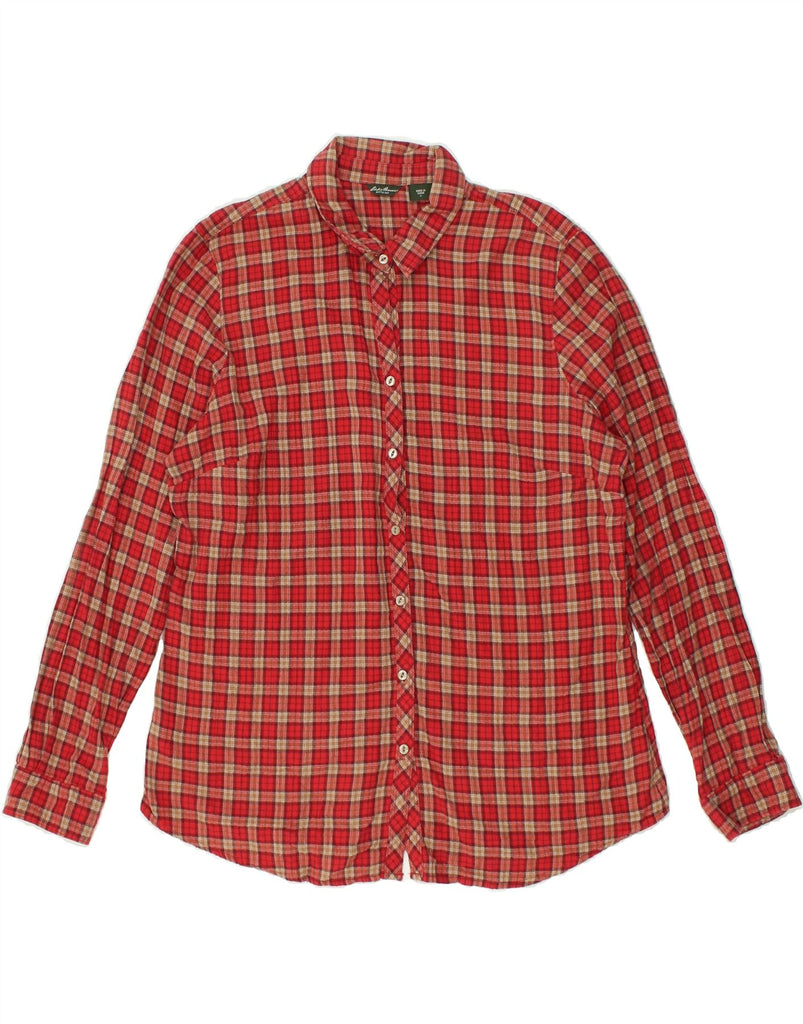 EDDIE BAUER Womens Flannel Shirt UK 16 Large Red Check Cotton | Vintage Eddie Bauer | Thrift | Second-Hand Eddie Bauer | Used Clothing | Messina Hembry 