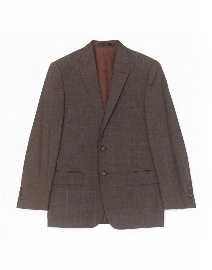 Marks & Spencer Mens 2 Button Blazer Jacket UK 40 Medium Grey Virgin Wool