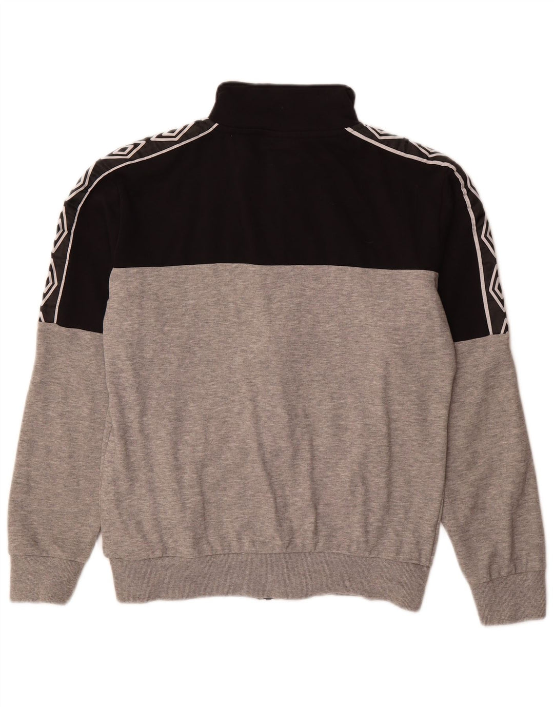 UMBRO Womens Tracksuit Top Jacket UK 16 Large Black Colourblock Cotton
