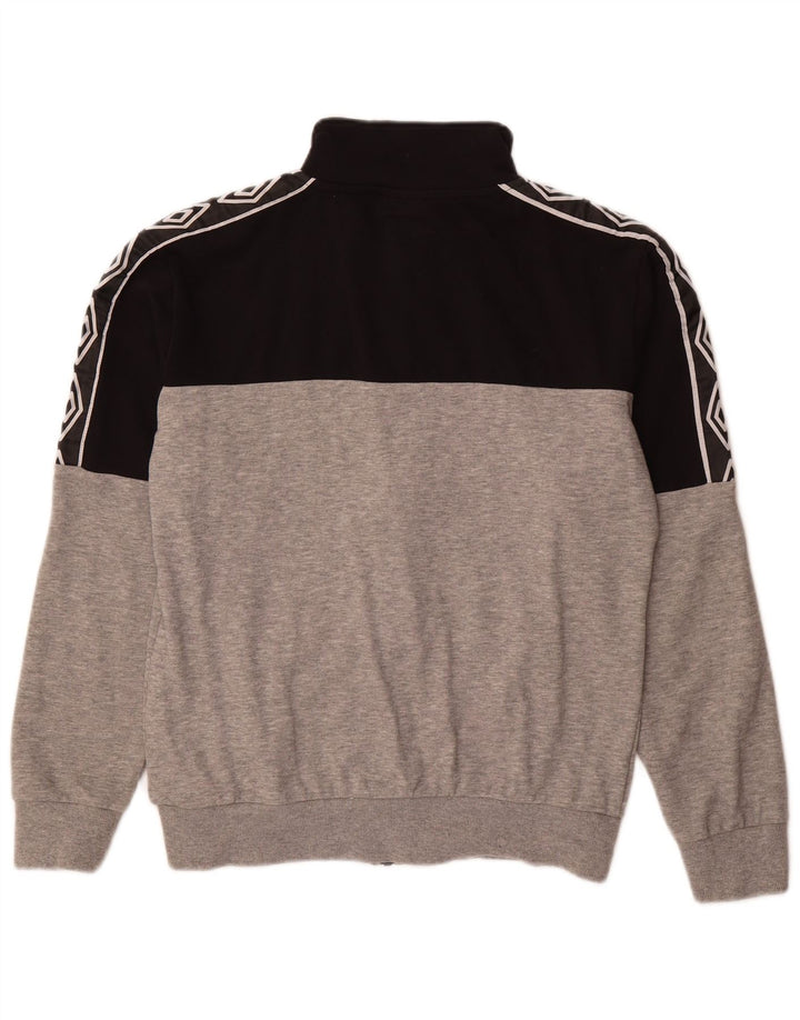 UMBRO Womens Tracksuit Top Jacket UK 16 Large Black Colourblock Cotton