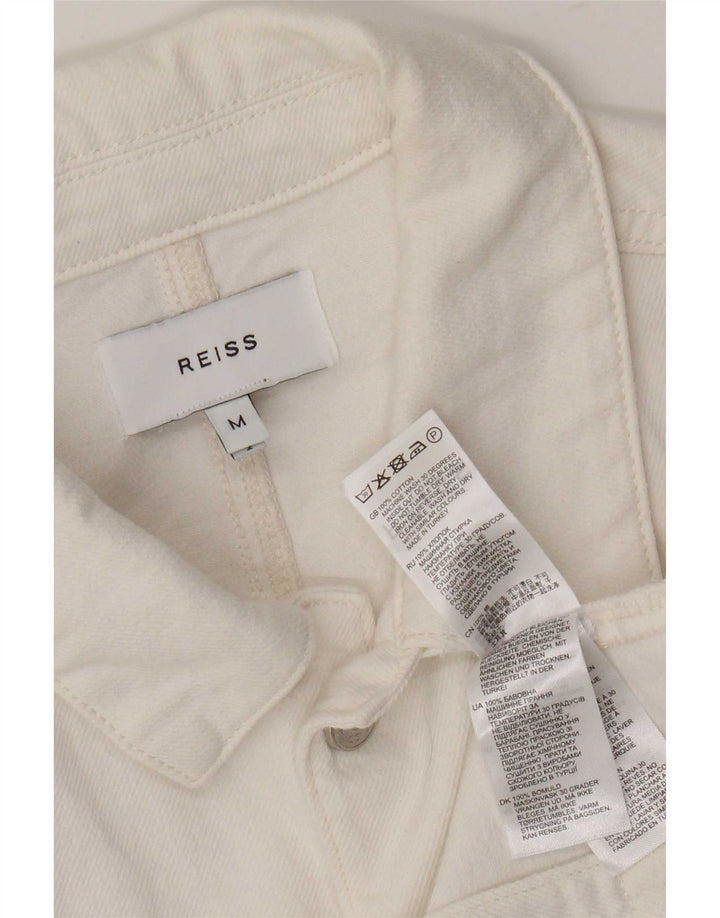 Reiss Mens Denim Jacket UK 38 Medium White Cotton