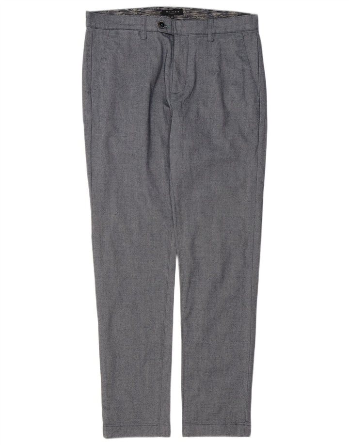 Ted Baker Mens Slim Suit Trousers W32 L31 Grey Cotton