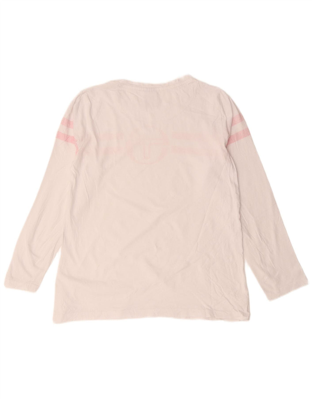 Sergio Tacchini Womens Graphic Top Long Sleeve UK 14 Medium White Striped