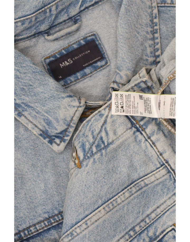 Marks & Spencer Womens Denim Jacket UK 14 Medium Blue Cotton