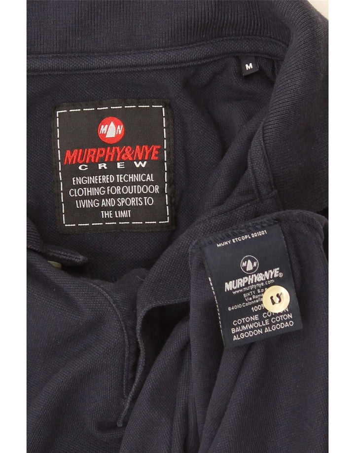 Murphy & Nye Mens Graphic Polo Shirt Medium Navy Blue Cotton