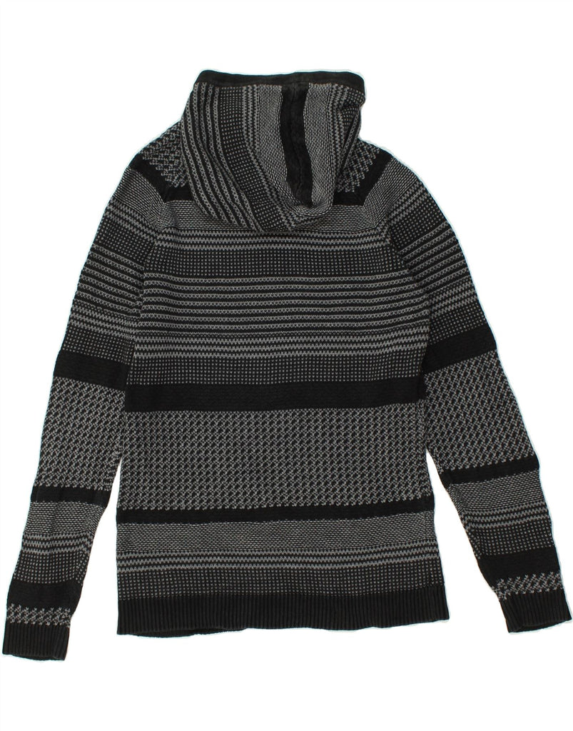 JACK & JONES Mens Hooded Jumper Sweater Small Grey Striped Cotton | Vintage Jack & Jones | Thrift | Second-Hand Jack & Jones | Used Clothing | Messina Hembry 