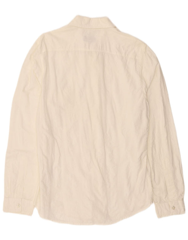Armani Jeans Mens Shirt Medium Off White Cotton