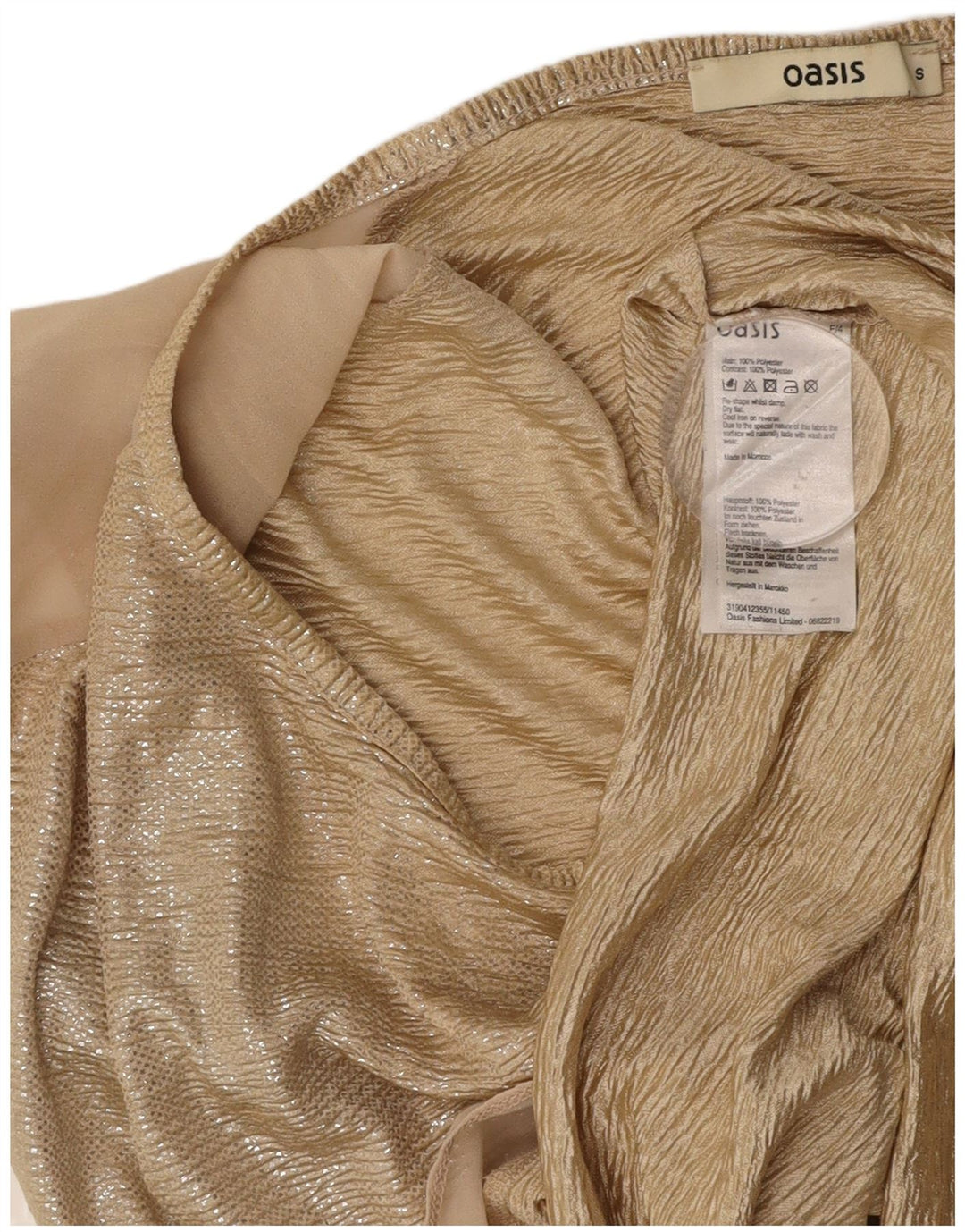 OASIS Womens Longline Oversized Blouse Top UK 10 Small Gold Polyester