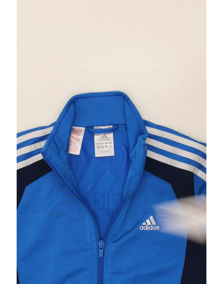 ADIDAS Boys Graphic Tracksuit Top Jacket 11-12 Years Blue Colourblock Vintage Adidas and Second-Hand Adidas from Messina Hembry 