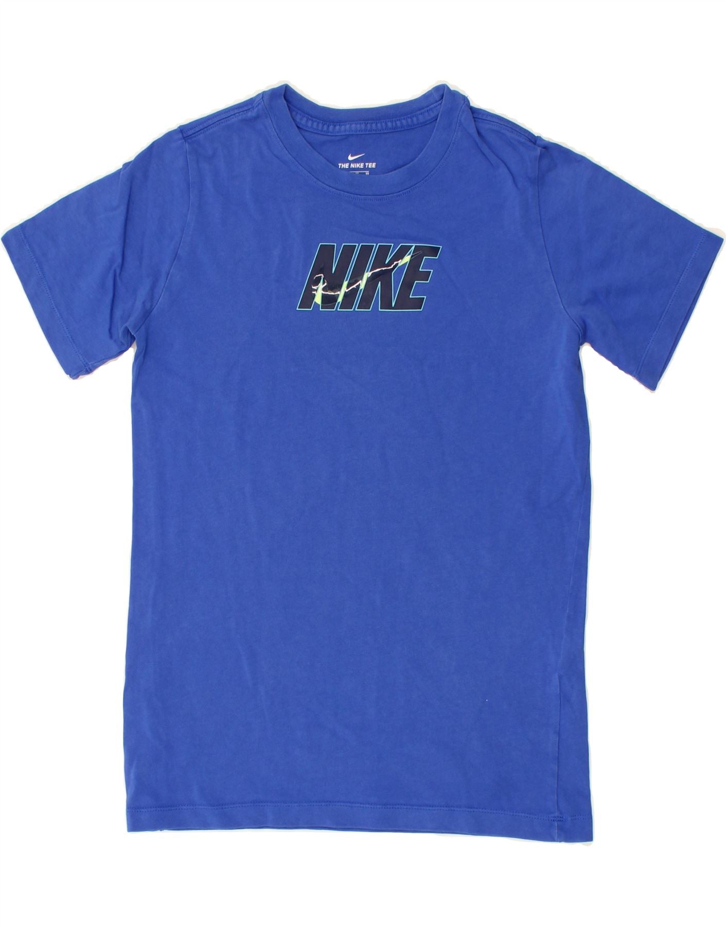 NIKE Boys Graphic T-Shirt Top 13-14 YearsXL Blue Cotton Vintage