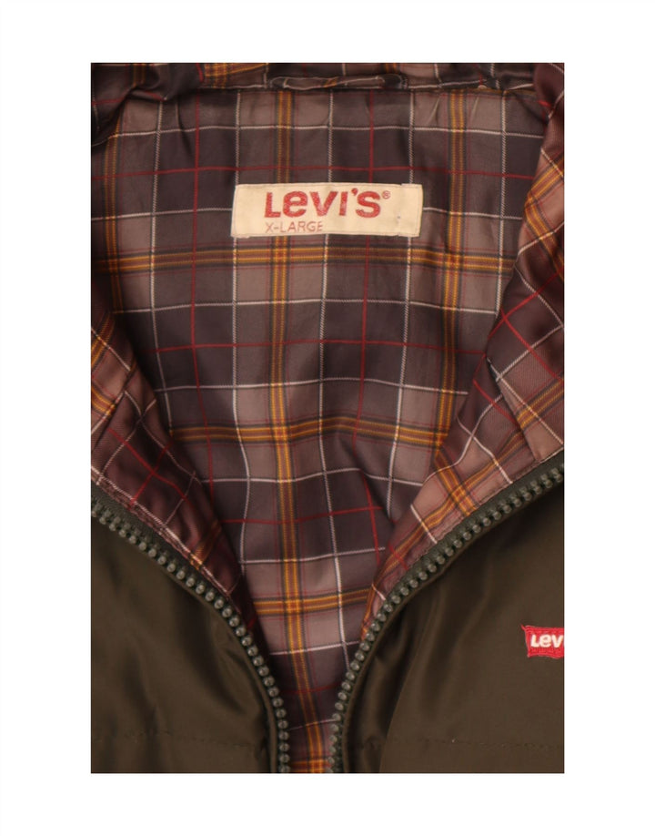 Levi's Mens Hooded Padded Jacket UK 42 XL Khaki