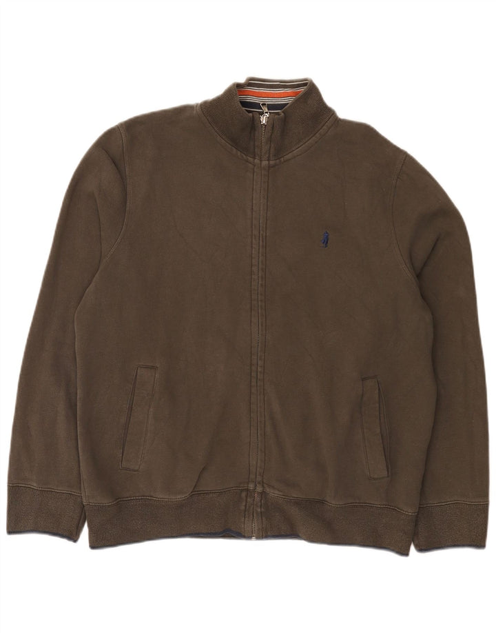 Marlboro Classics Mens Tracksuit Top Jacket Large Brown Cotton Classic