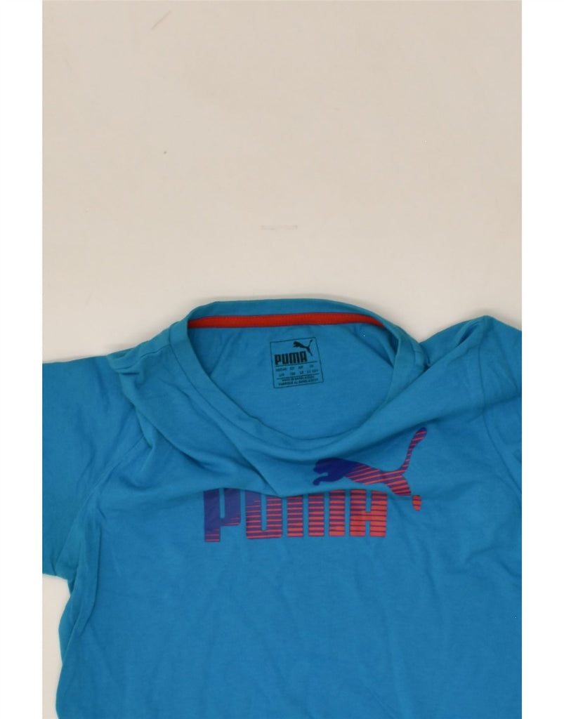PUMA Girls Graphic T-Shirt Top 12-13 Years Blue Cotton | Vintage Puma | Thrift | Second-Hand Puma | Used Clothing | Messina Hembry 