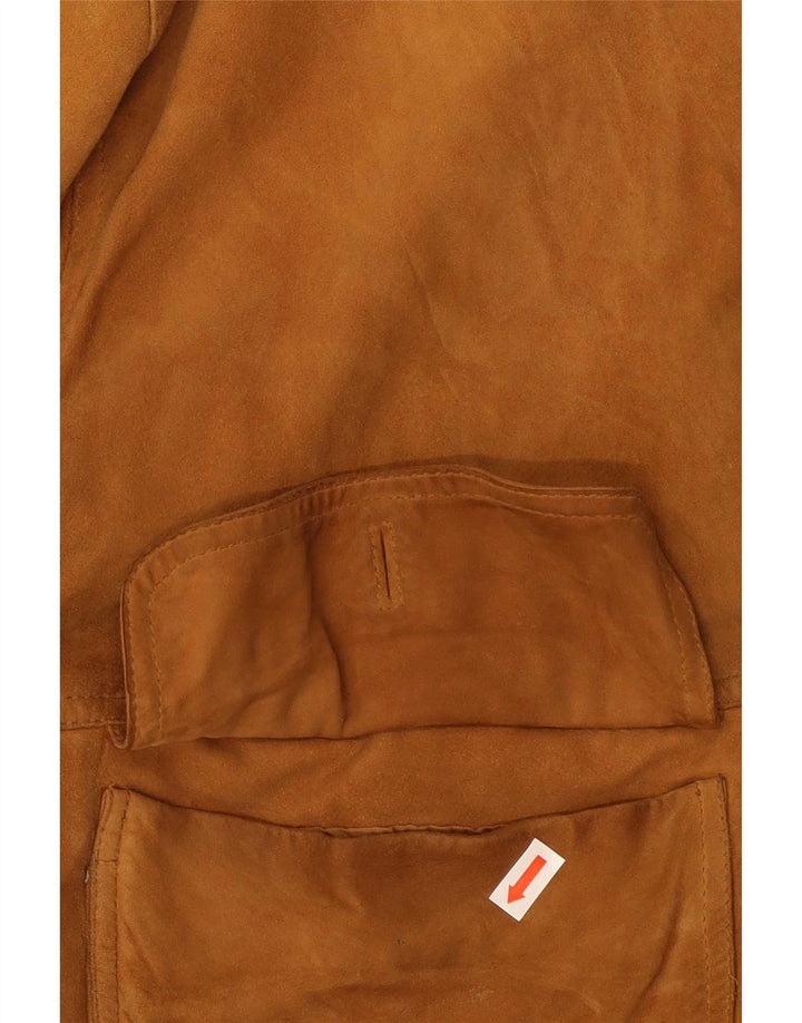 Conbipel Mens Suede Bomber Jacket IT 52 Large Brown Leather