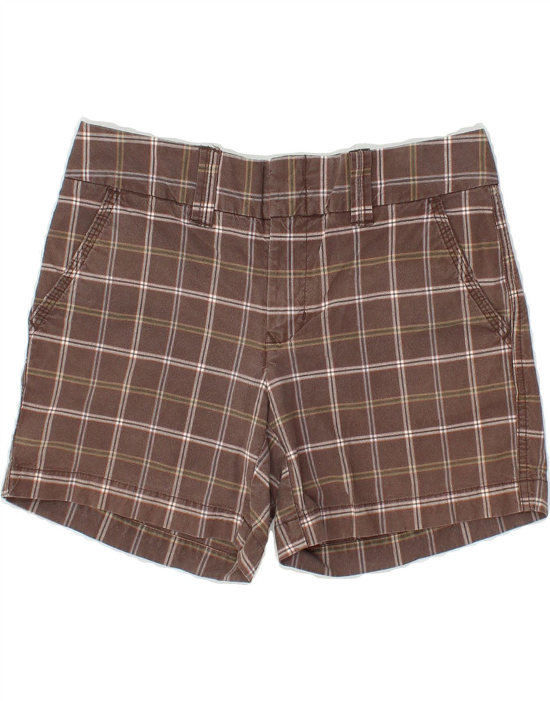 TOMMY HILFIGER Womens Chino Shorts US 2 XS W30 Brown Check Cotton | Vintage Tommy Hilfiger | Thrift | Second-Hand Tommy Hilfiger | Used Clothing | Messina Hembry 