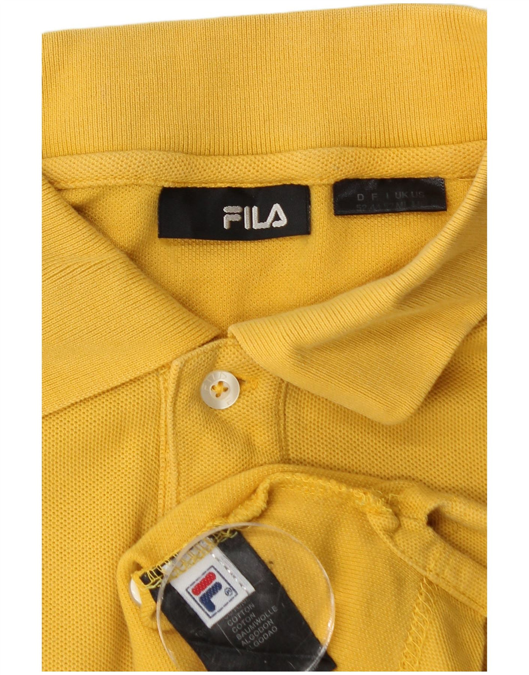 FILA Mens Polo Shirt Medium Yellow Cotton