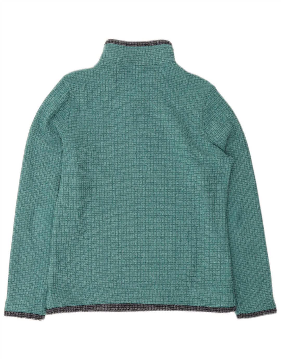 WEIRD FISH Womens Zip Neck Fleece Jumper UK 10 Small Green Polyester