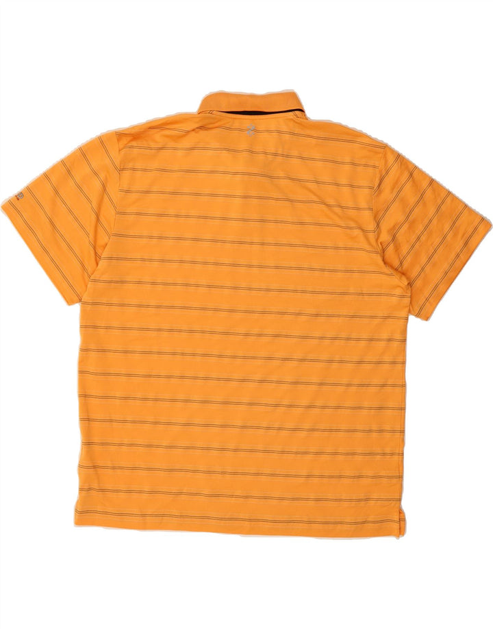IZOD Mens Polo Shirt XL Orange Striped Polyester Vintage Izod and Second-Hand Izod from Messina Hembry 