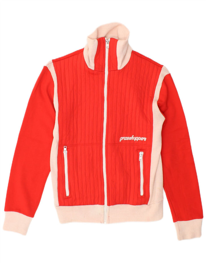 grasshoppers Womens Tracksuit Top Jacket IT 38 XS Red Colourblock