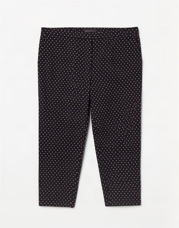 Marks & Spencer Womens Chino Trousers UK 20 2XL W40 L26 Navy Blue Spotted