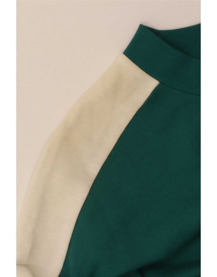 Puma Mens Sweatshirt Jumper Small Green Colourblock Cotton