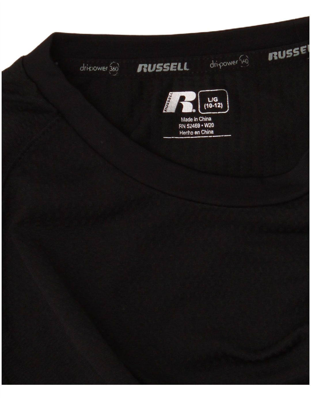 Russell Athletic Boys Dri-Power Top Long Sleeve 10-11 Years Large Black