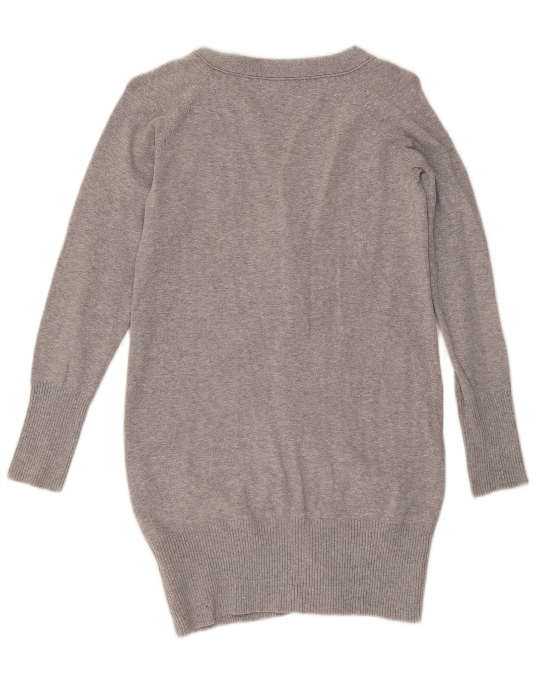 Zara Womens Cardigan Sweater UK 12 Medium Grey Flecked Cotton