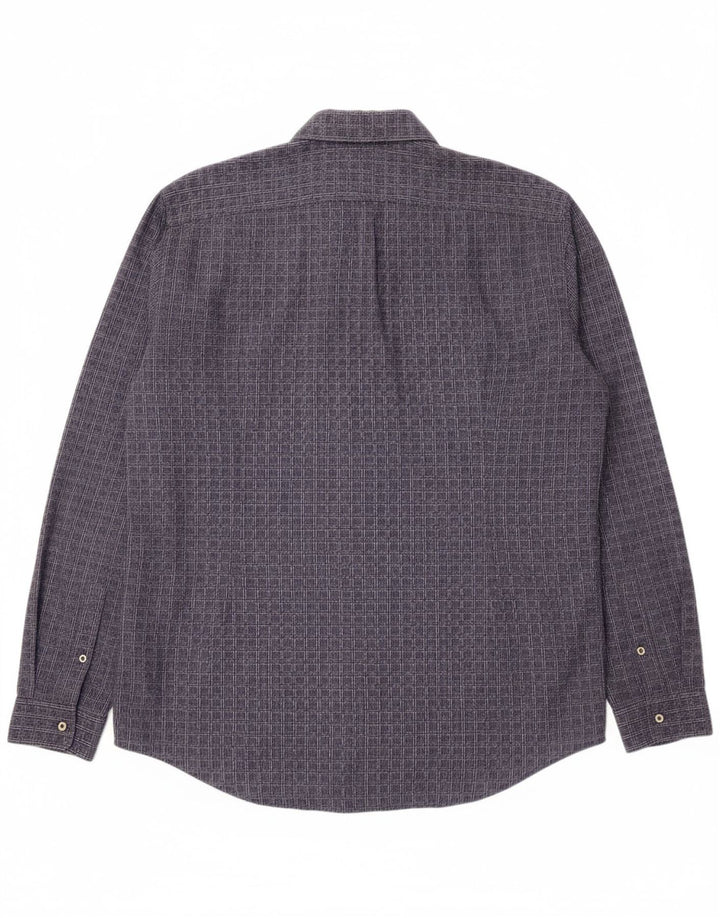 LIU JO Womens Shirt XL Navy Blue Check Cotton Classic