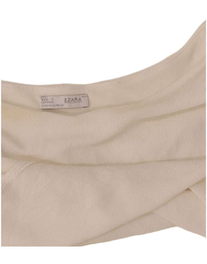 Zara Womens Sleeveless Poncho Blouse Top UK 10 Small White