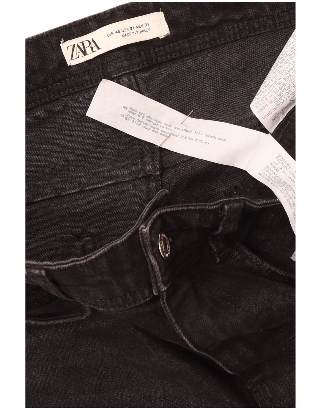 Zara Womens Slim Jeans EU 40 Medium W31 L29 Black Cotton