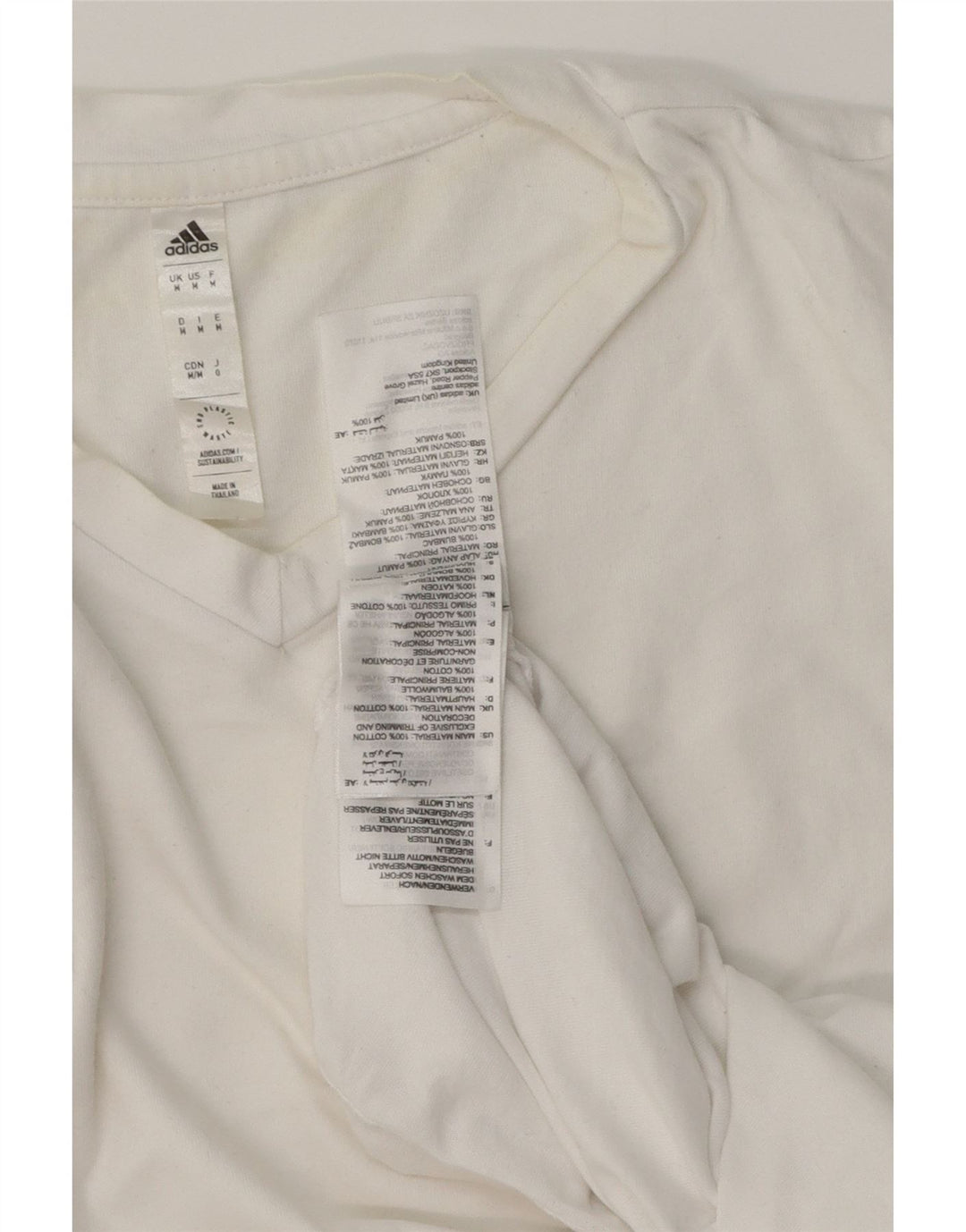 ADIDAS Mens T-Shirt Top Medium White Cotton