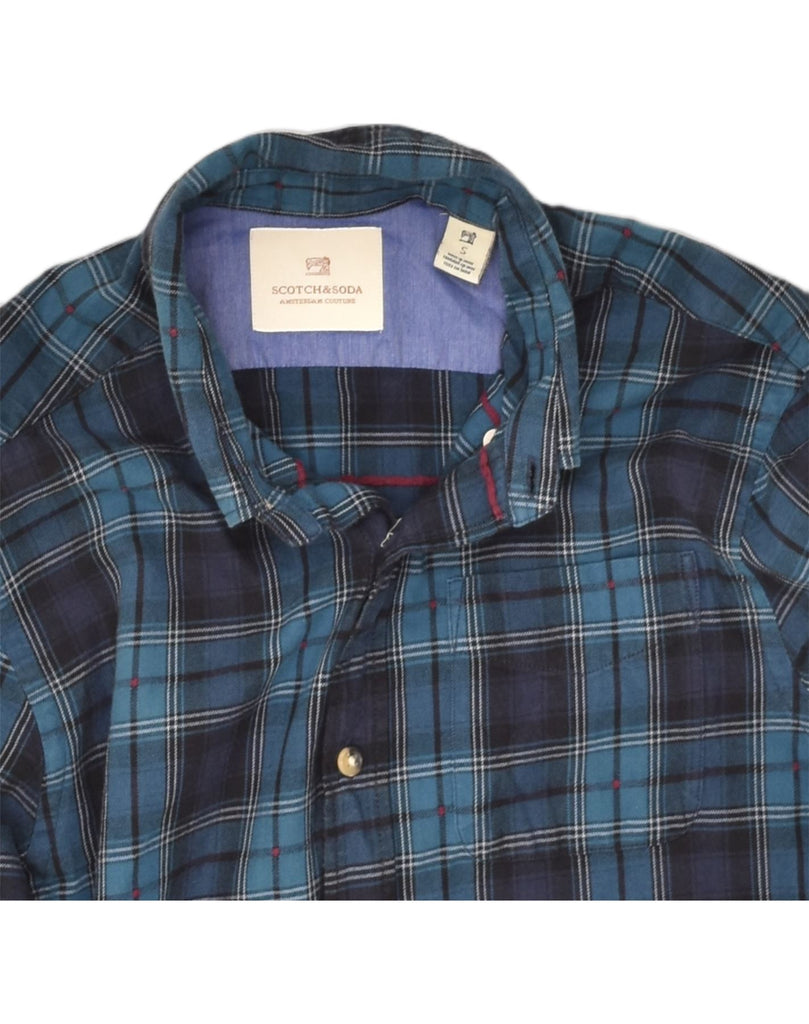 SCOTCH & SODA Mens Shirt Small Blue Check Cotton | Vintage Scotch & Soda | Thrift | Second-Hand Scotch & Soda | Used Clothing | Messina Hembry 