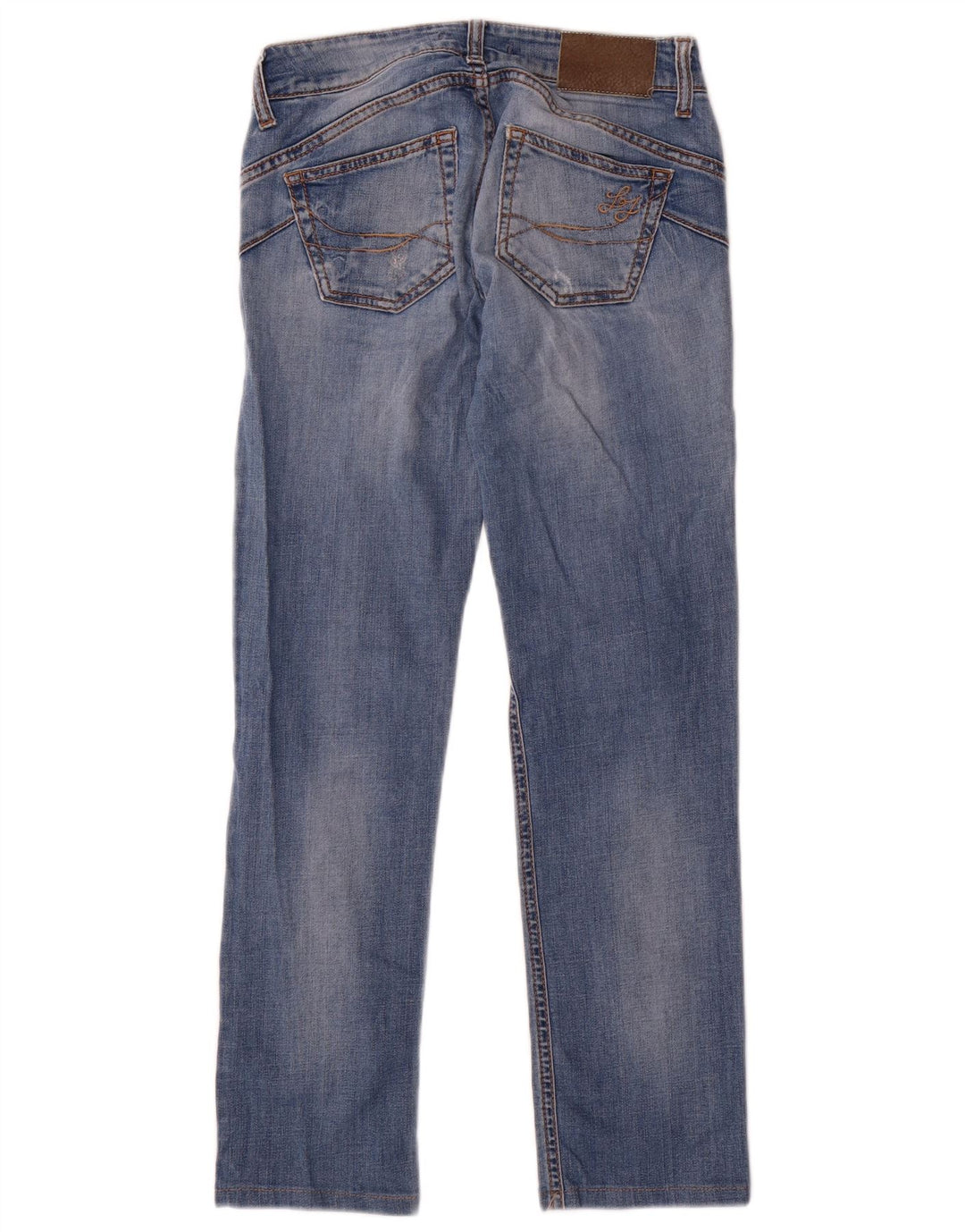 Liu Jo Womens Distressed Straight Jeans W26 L27 Blue