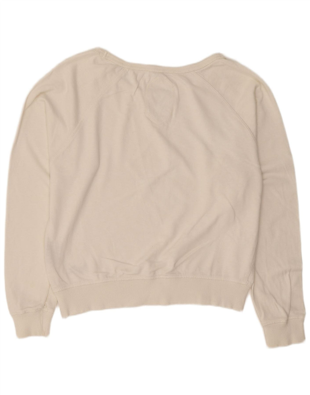 Superdry Womens Sweatshirt Jumper UK 16 Large White Cotton