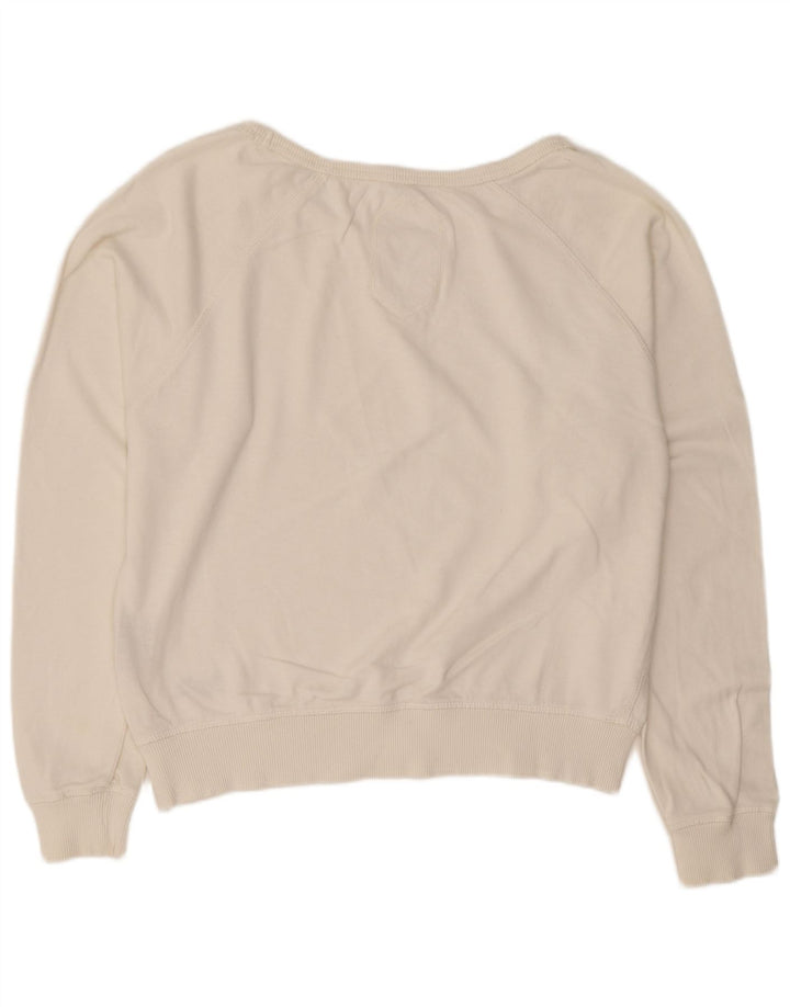 Superdry Womens Sweatshirt Jumper UK 16 Large White Cotton